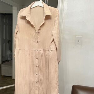 Elegant Cream Button-Down Dress